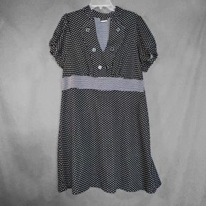 Back and white Polka Dot Midi Dress